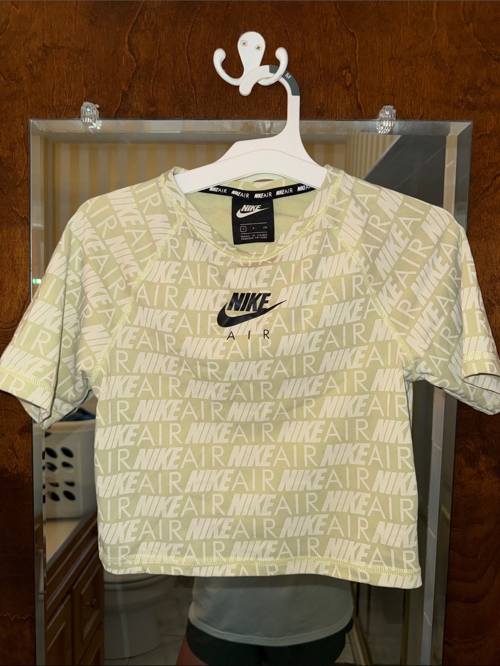 Nike Women’s Light Yellow 'Air' Logo All-Over Print Tee